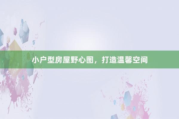 小户型房屋野心图，打造温馨空间