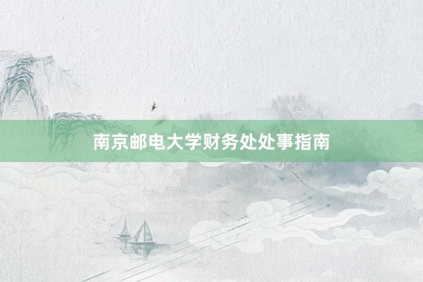 南京邮电大学财务处处事指南